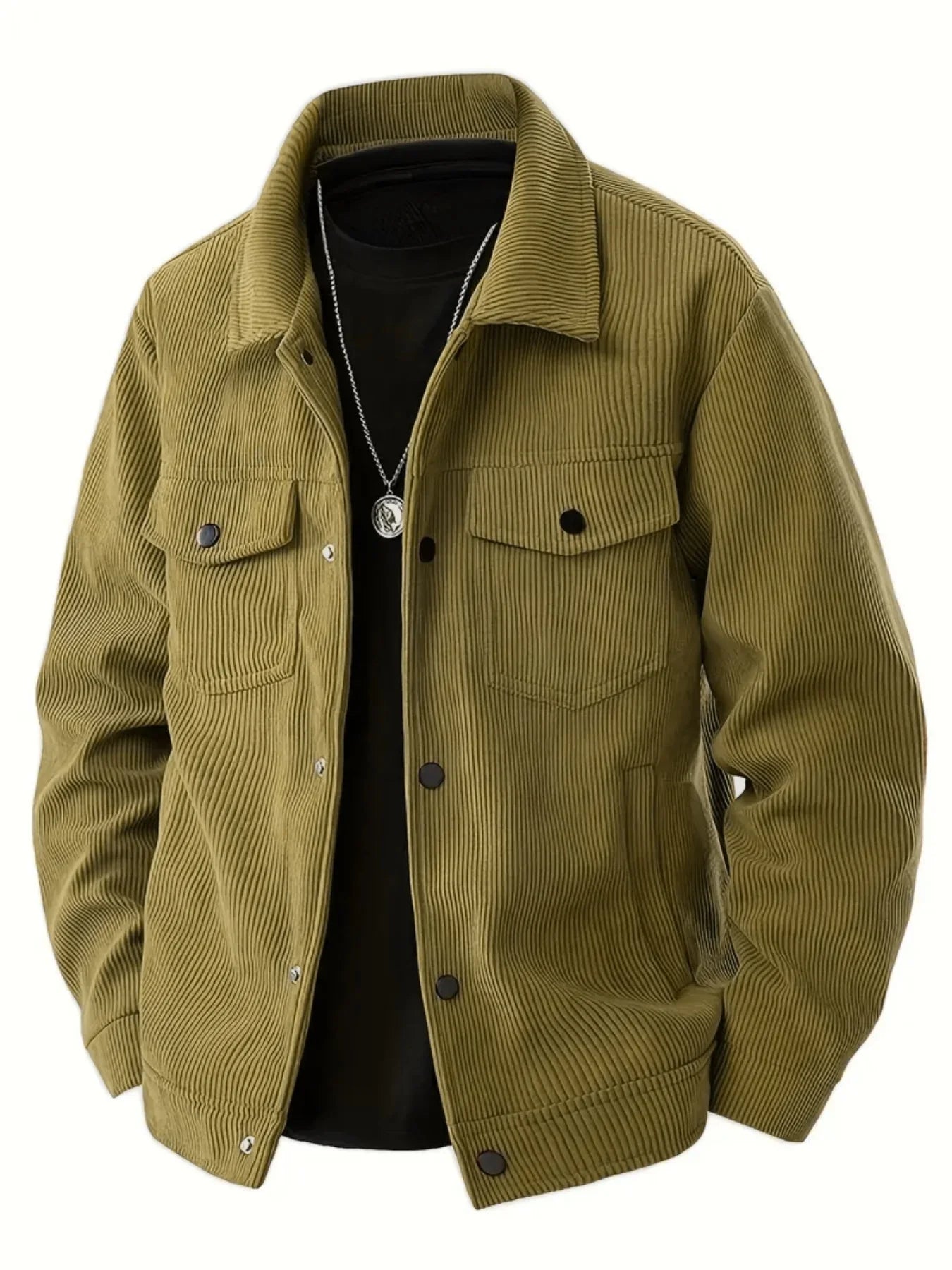 Men's Ribbed Corduroy Jacket Casual Midlayer