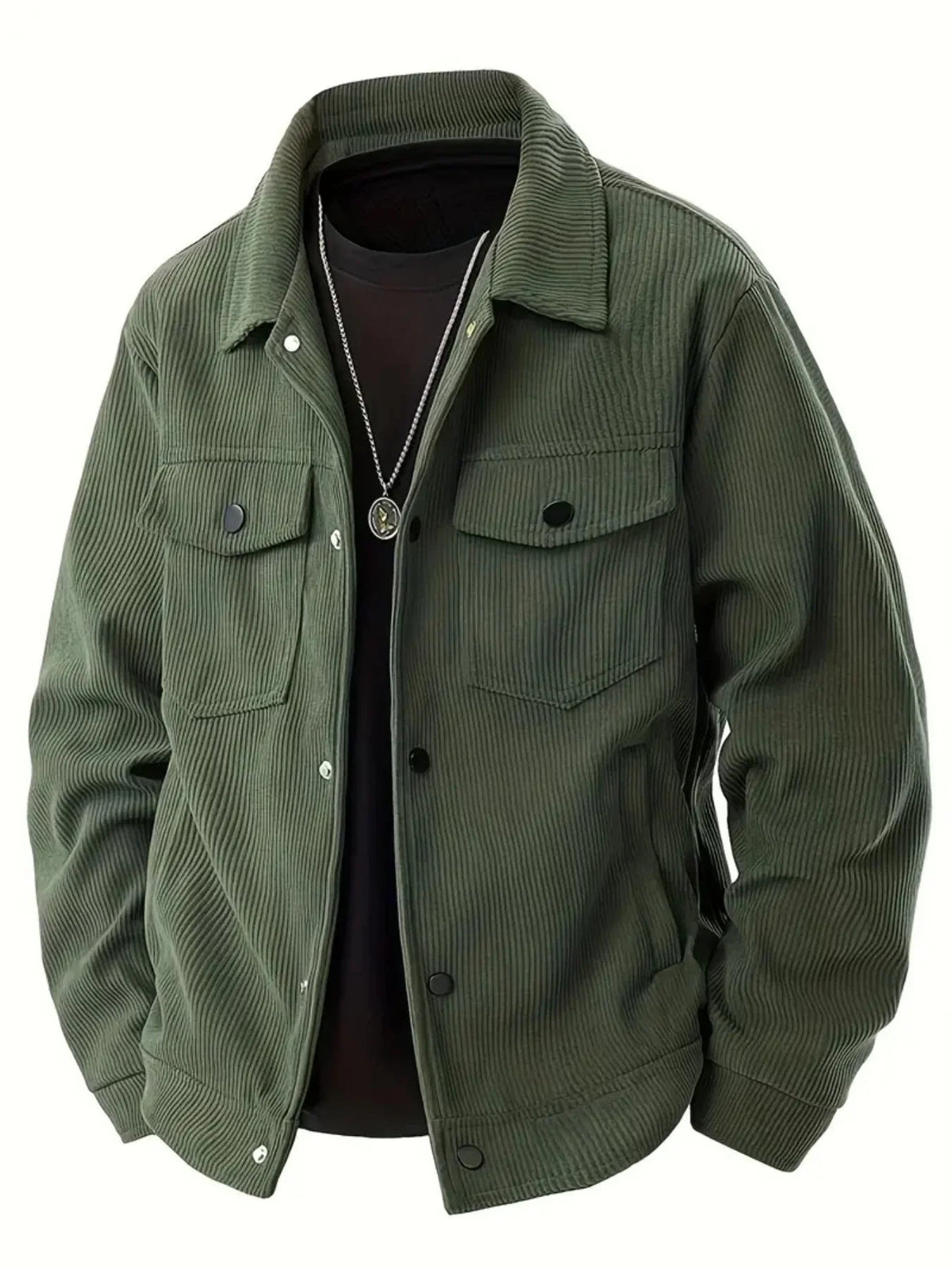 Men's Ribbed Corduroy Jacket Casual Midlayer