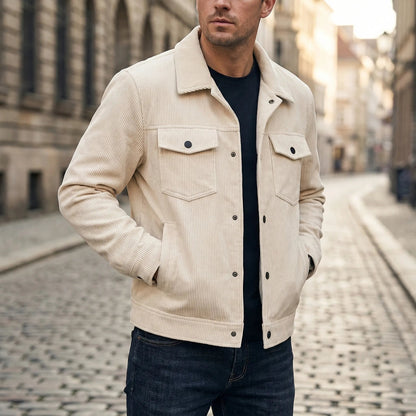 Men's Ribbed Corduroy Jacket Casual Midlayer