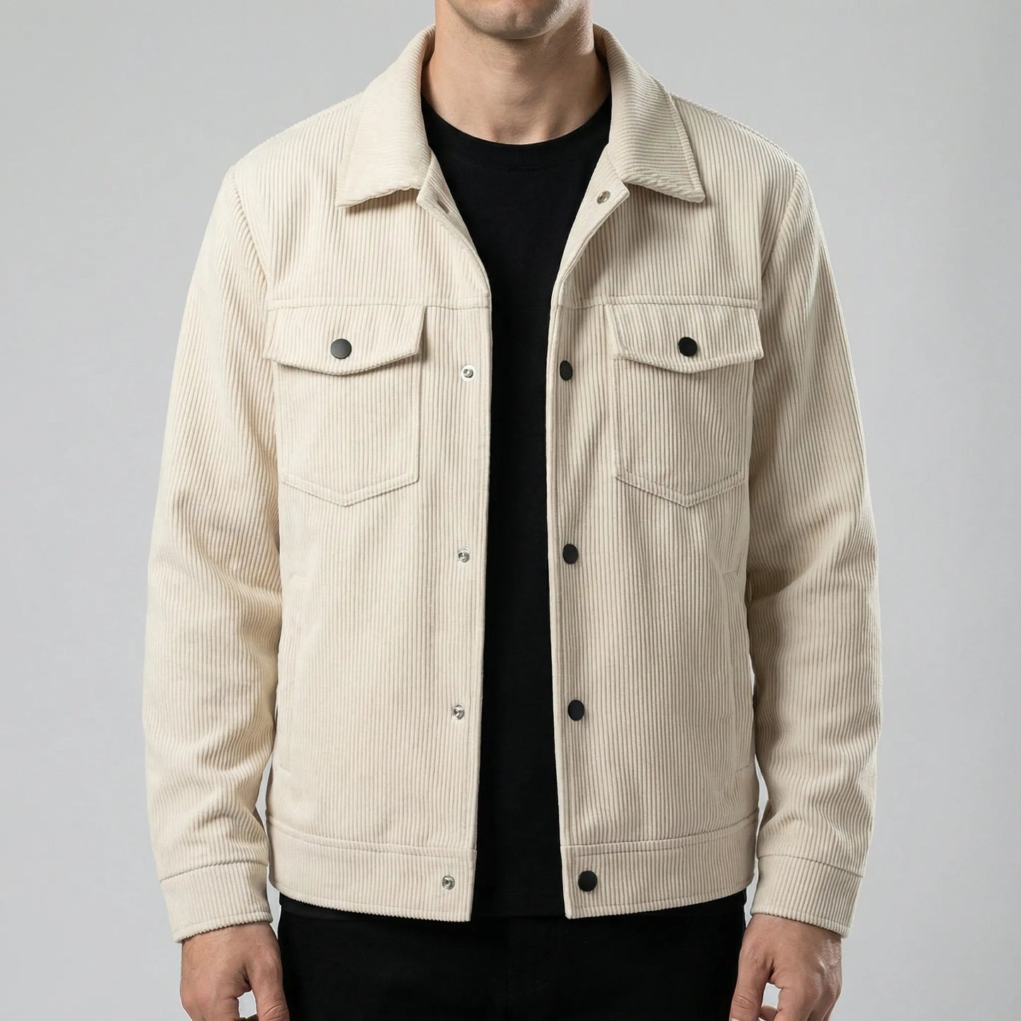 Men's Ribbed Corduroy Jacket Casual Midlayer