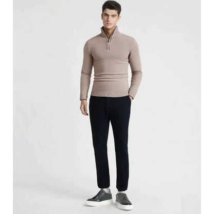 Men's Ribbed Half-Zip Sweater Slim Fit