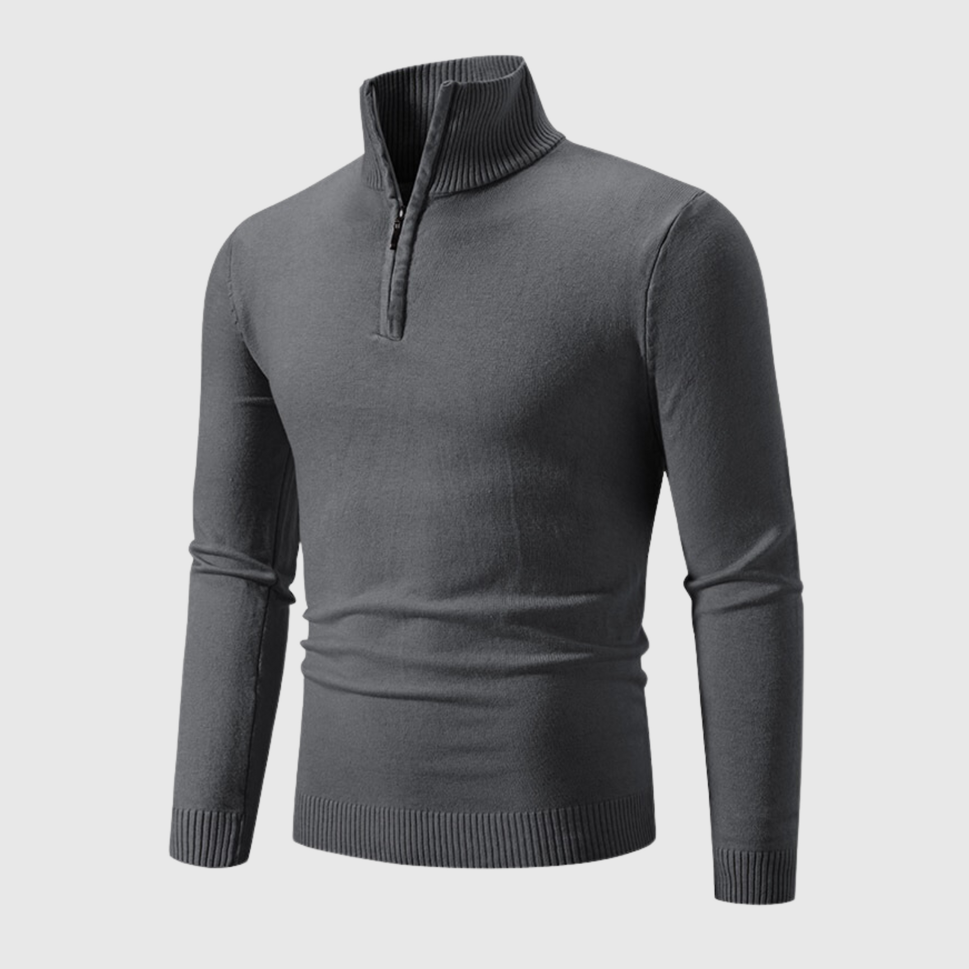 Men's Ribbed Half-Zip Sweater Slim Fit