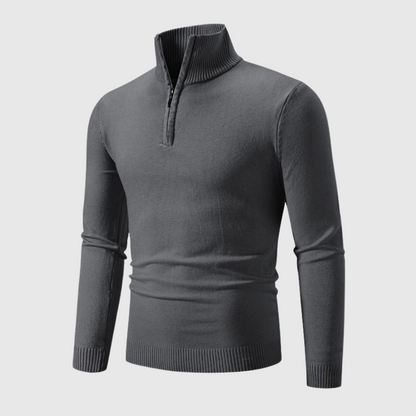 Men's Ribbed Half-Zip Sweater Slim Fit