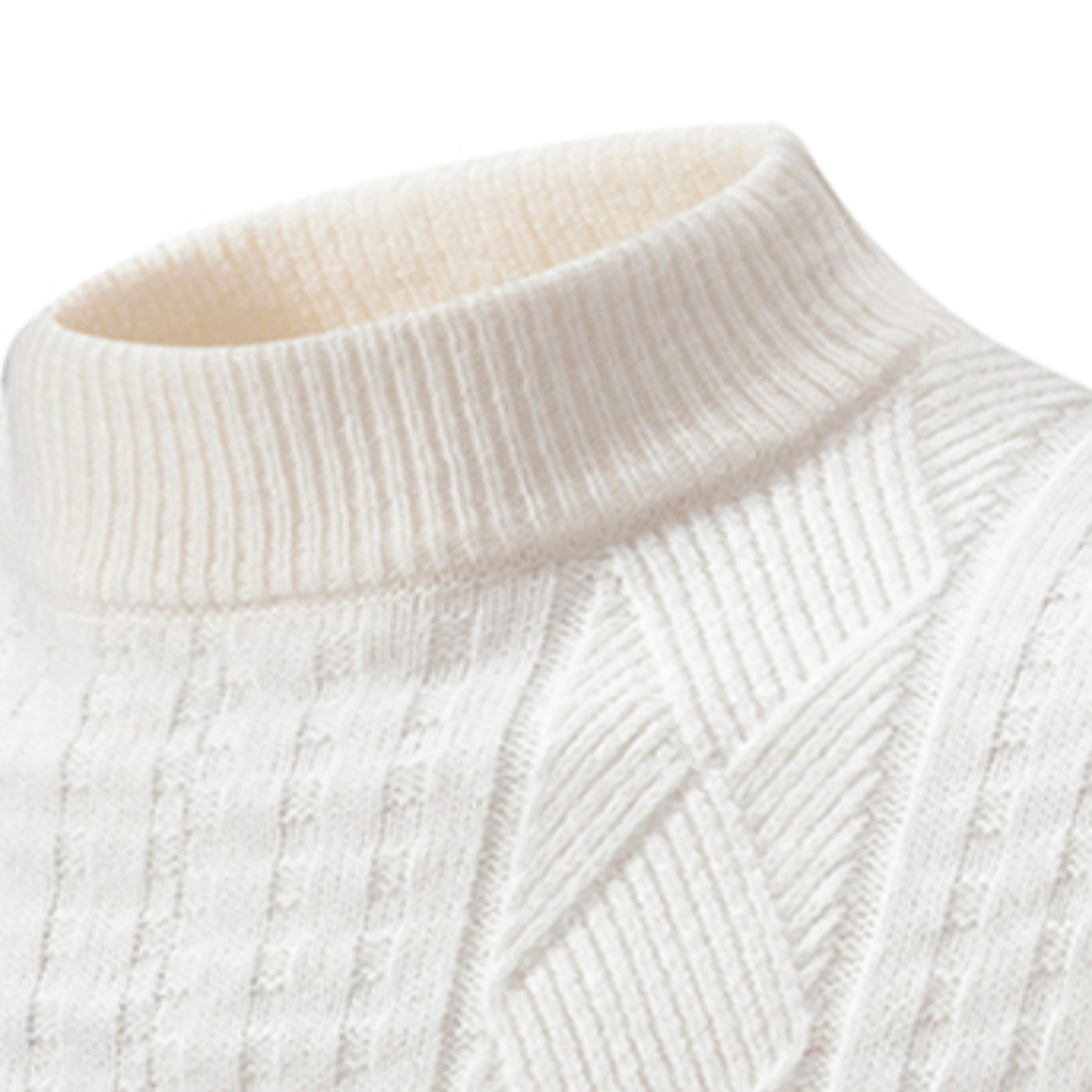 Men's Ribbed High Collar Sweater