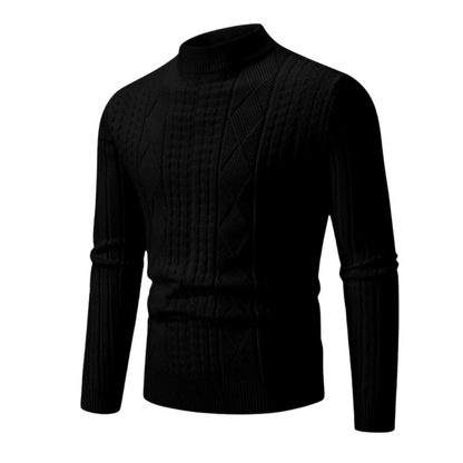 Men's Ribbed High Collar Sweater
