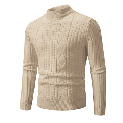 Men's Ribbed High Collar Sweater