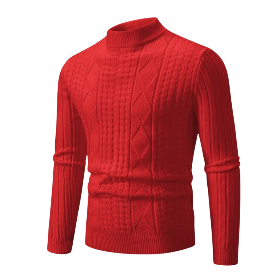 Men's Ribbed High Collar Sweater