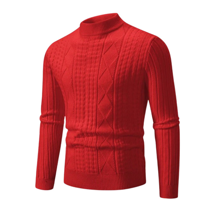 Men's Ribbed High Collar Sweater