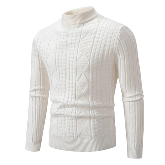 Men's Ribbed High Collar Sweater