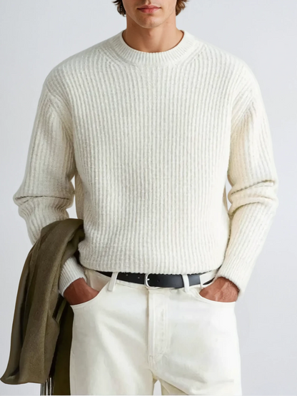 Men's Ribbed O-Neck Sweater