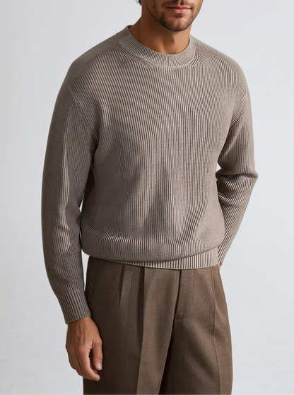 Men's Ribbed O-Neck Sweater