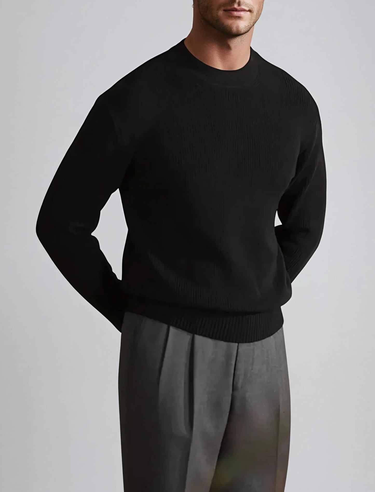 Men's Ribbed O-Neck Sweater
