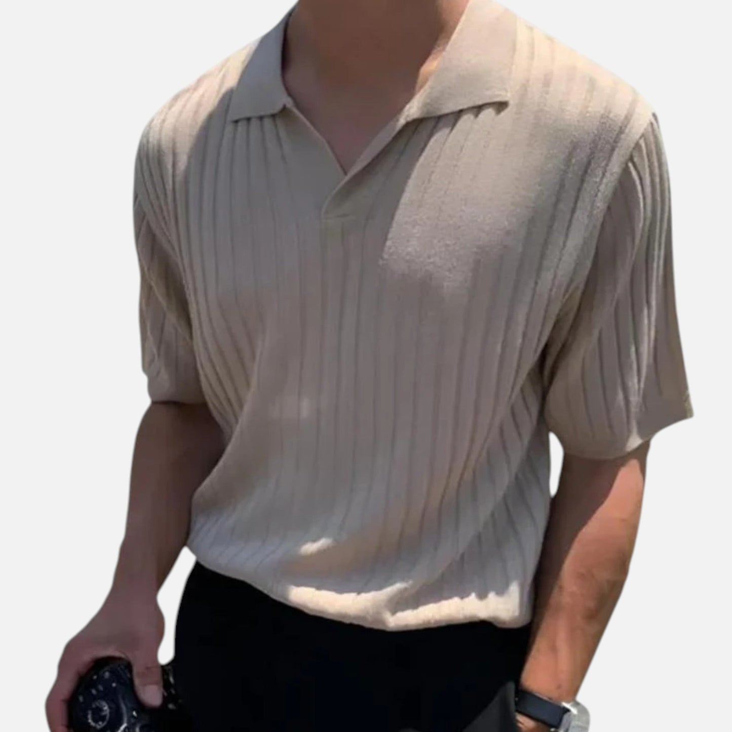 Men's Ribbed Polo Shirt