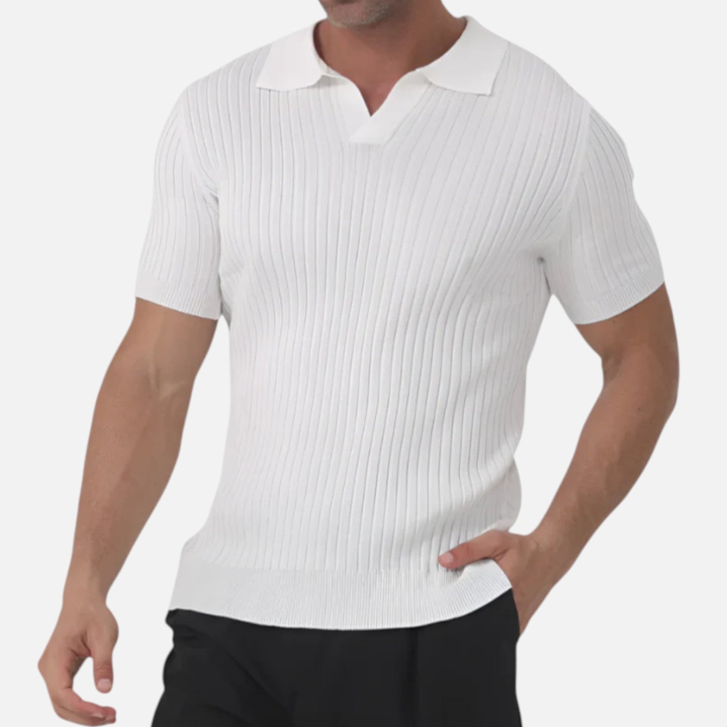 Men's Ribbed Polo Shirt