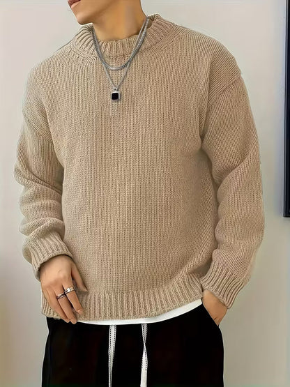 Men's Ribbed Round Neck Sweater