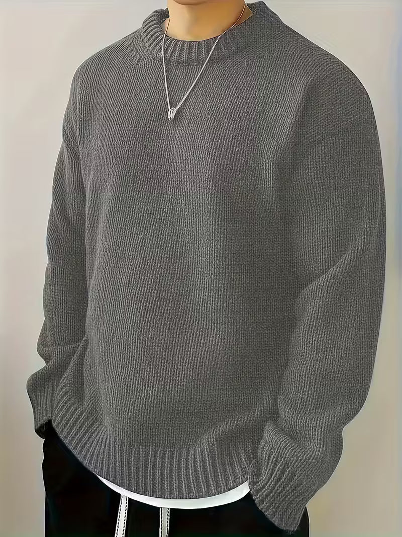 Men's Ribbed Round Neck Sweater