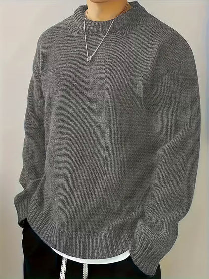 Men's Ribbed Round Neck Sweater