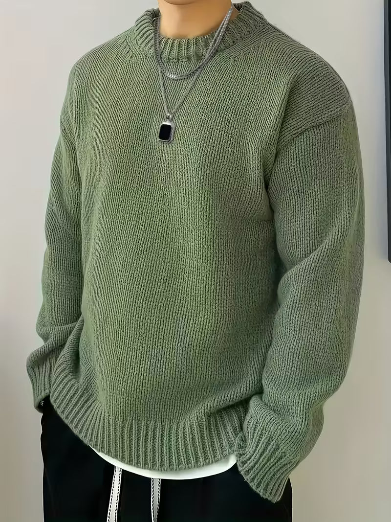 Men's Ribbed Round Neck Sweater