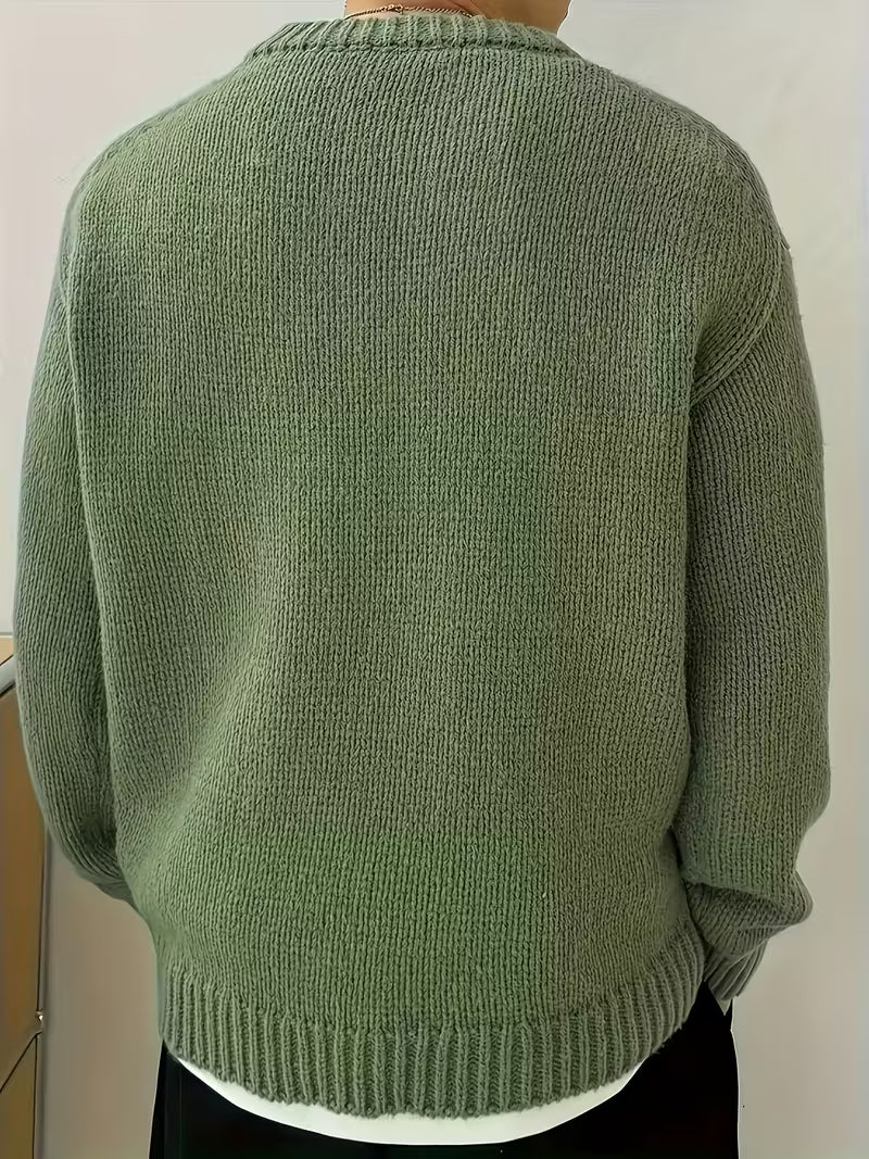 Men's Ribbed Round Neck Sweater