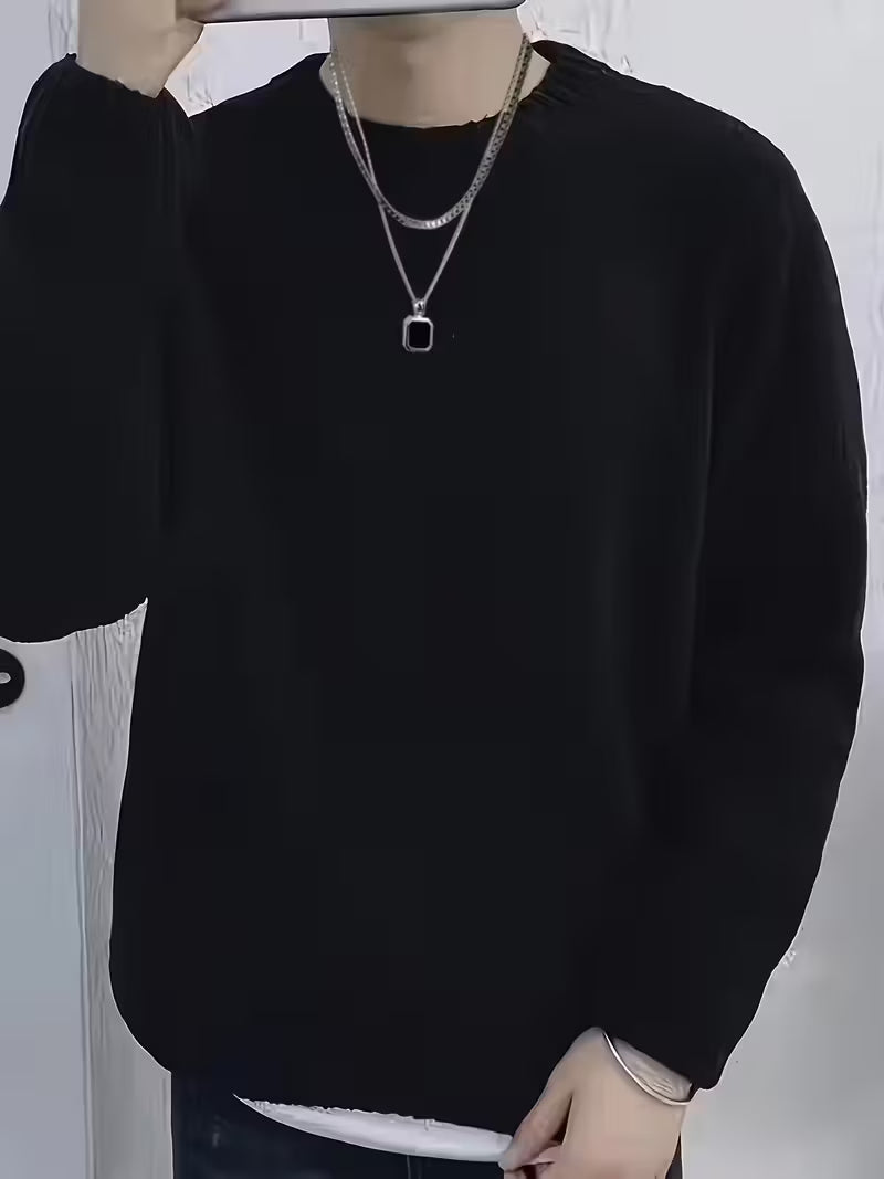 Men's Ribbed Round Neck Sweater