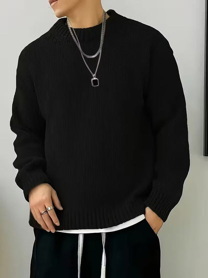 Men's Ribbed Round Neck Sweater