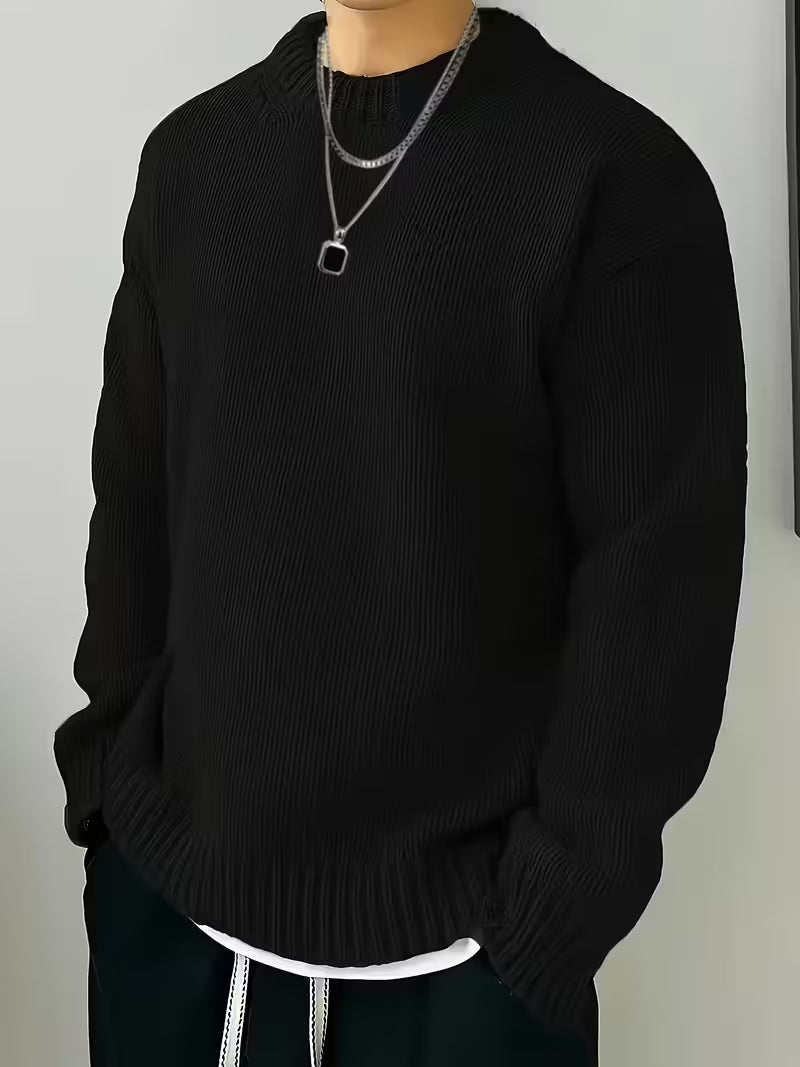 Men's Ribbed Round Neck Sweater