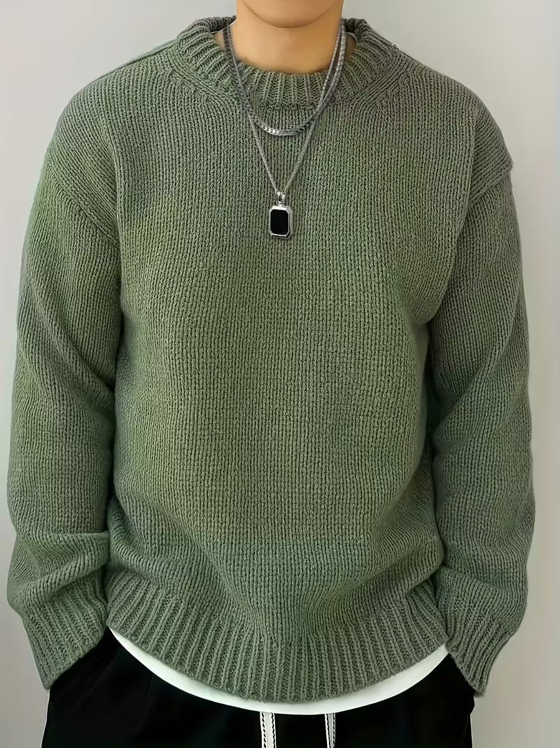 Men's Ribbed Round Neck Sweater