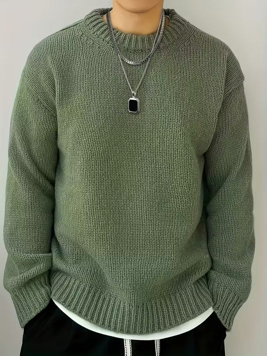 Men's Ribbed Round Neck Sweater