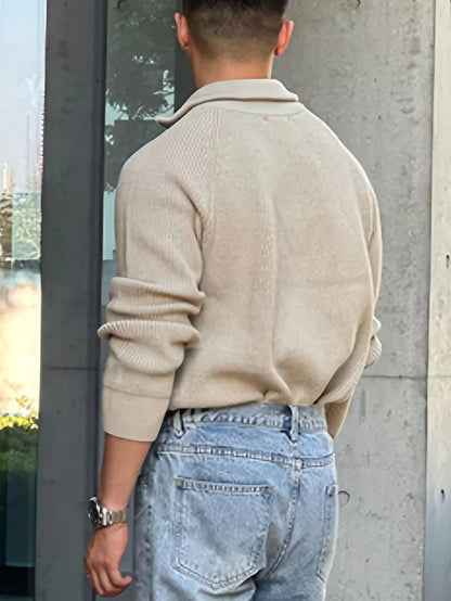 Men's Ribbed Zip-Up Sweater