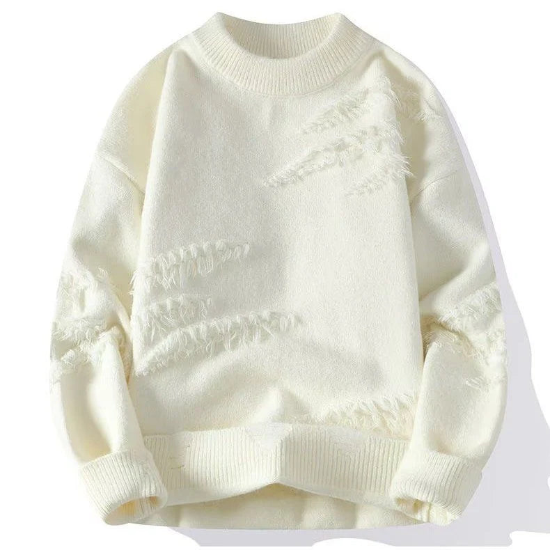 Men's Ripped Edge Knit Sweater