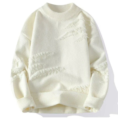 Men's Ripped Edge Knit Sweater