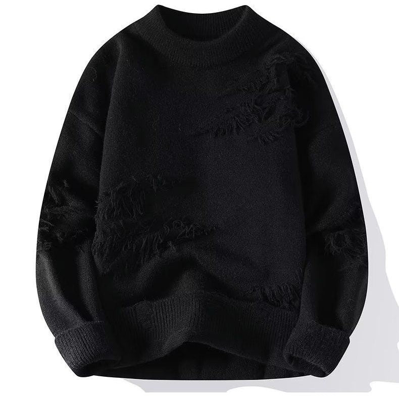 Men's Ripped Edge Knit Sweater