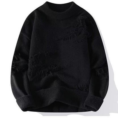 Men's Ripped Edge Knit Sweater