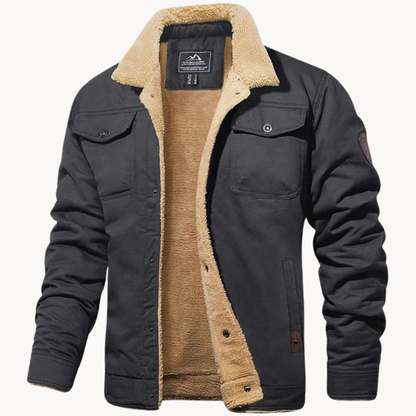 Men's Sherpa Jacket with Button-Front Closure