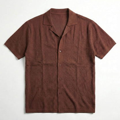 Men's Short Sleeve Brown Shirt
