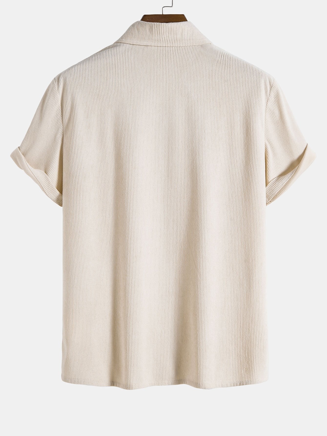 Men's Short Sleeve Corduroy Shirt for Casual Outings