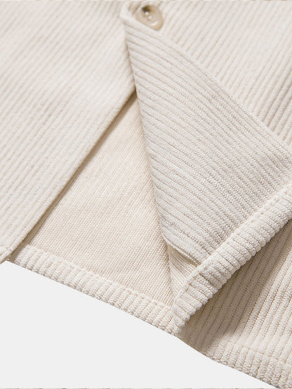 Men's Short Sleeve Corduroy Shirt for Casual Outings