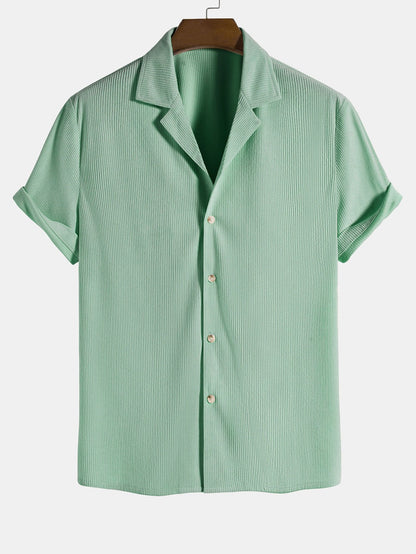 Men's Short Sleeve Corduroy Shirt for Casual Outings