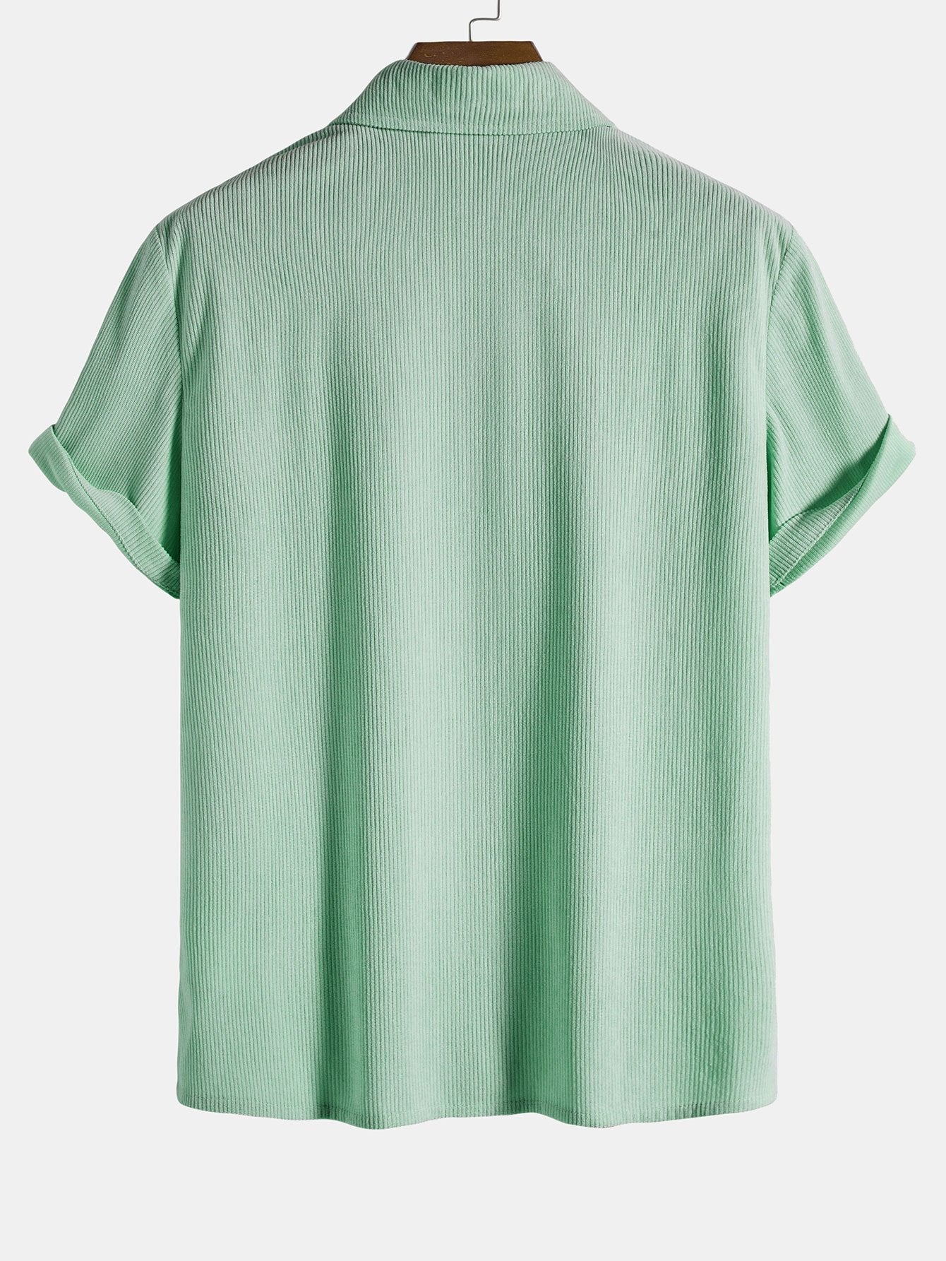 Men's Short Sleeve Corduroy Shirt for Casual Outings