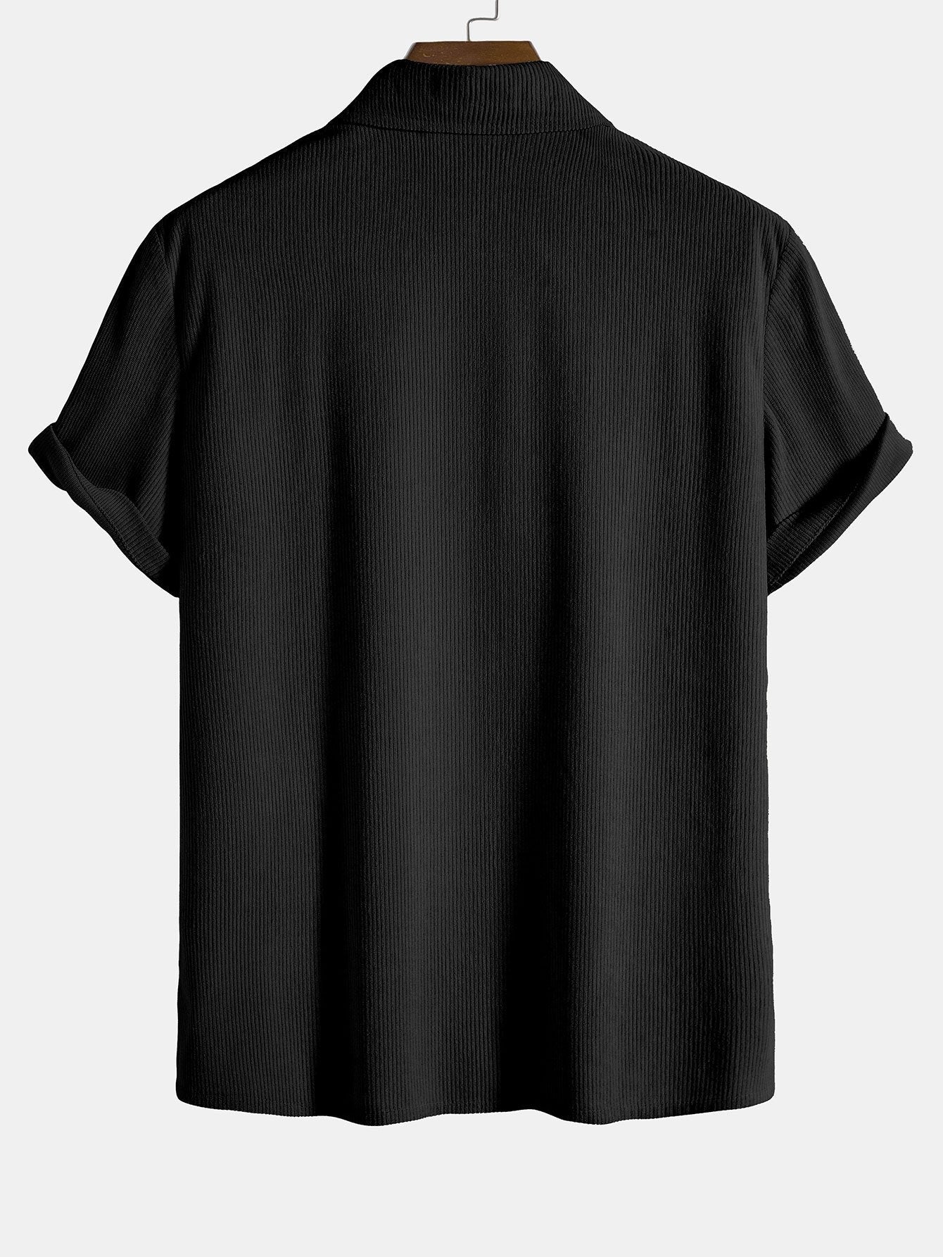 Men's Short Sleeve Corduroy Shirt for Casual Outings