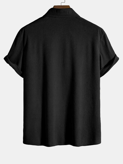 Men's Short Sleeve Corduroy Shirt for Casual Outings