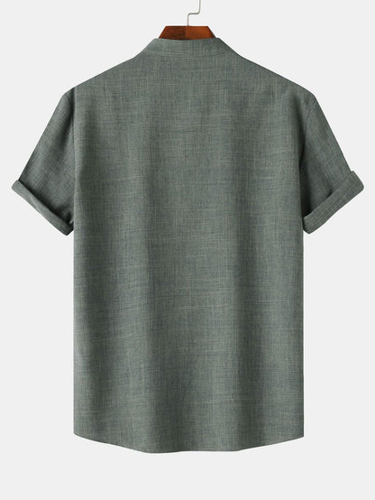 Men's Short Sleeve Henley Shirt for Casual Outings