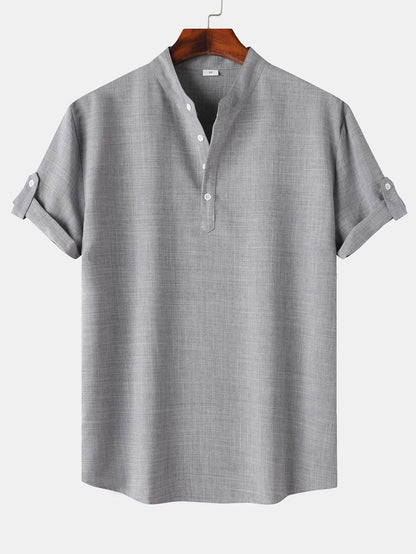 Men's Short Sleeve Henley Shirt for Casual Outings