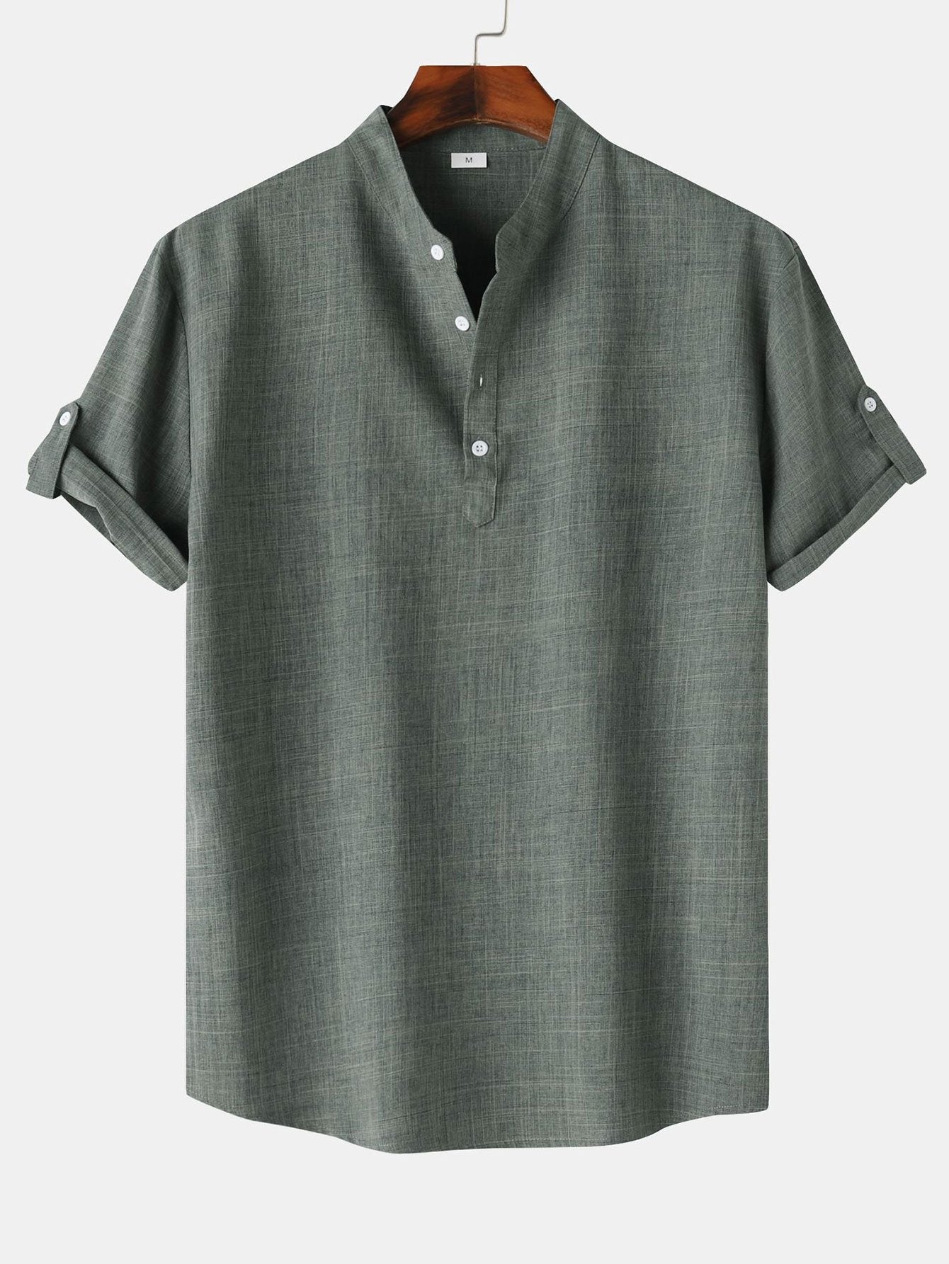 Men's Short Sleeve Henley Shirt for Casual Outings
