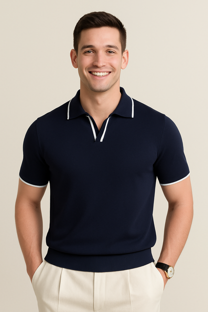 Men's Short Sleeve Knit Polo Shirt