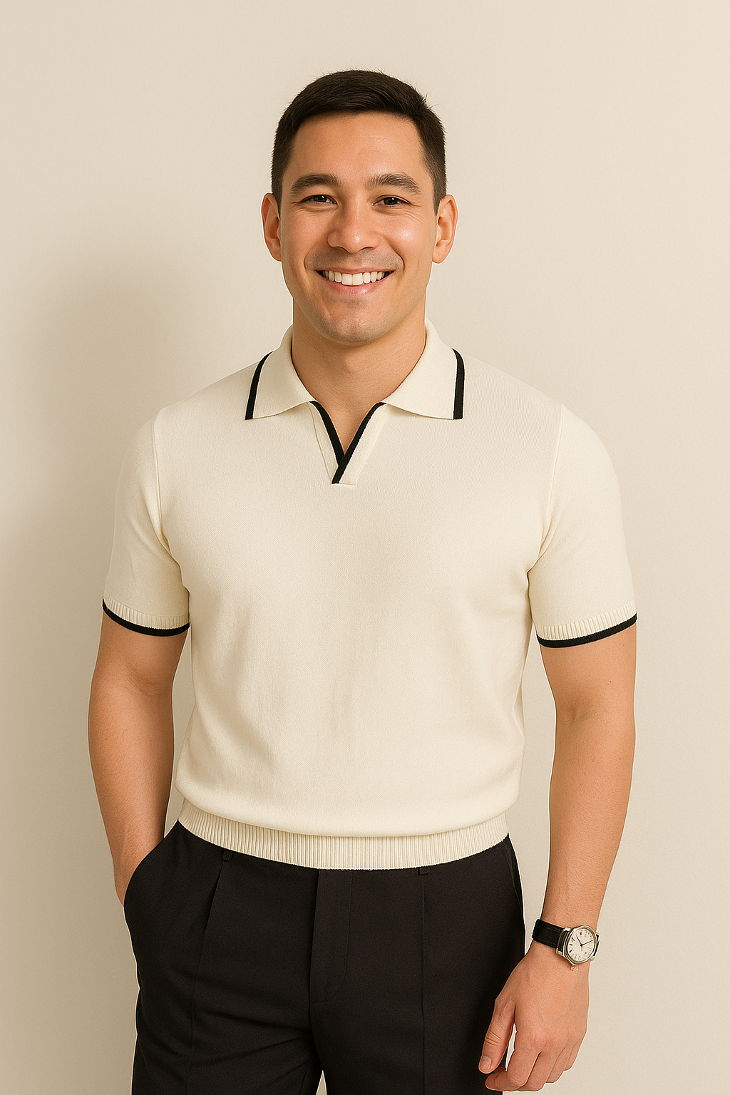Men's Short Sleeve Knit Polo Shirt