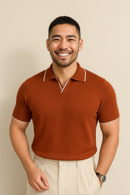 Men's Short Sleeve Knit Polo Shirt
