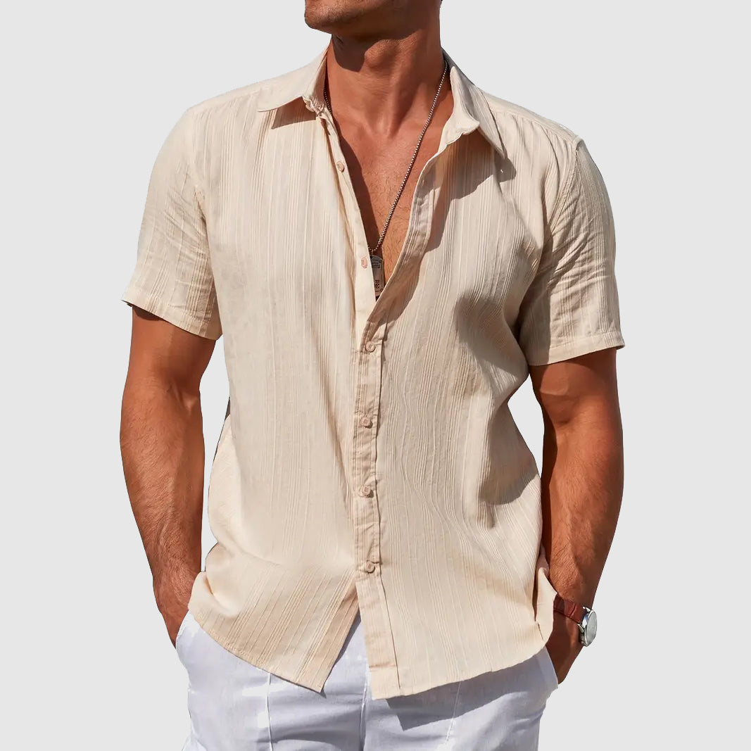 Men's Short Sleeve Linen Shirt for Casual Summer Wear