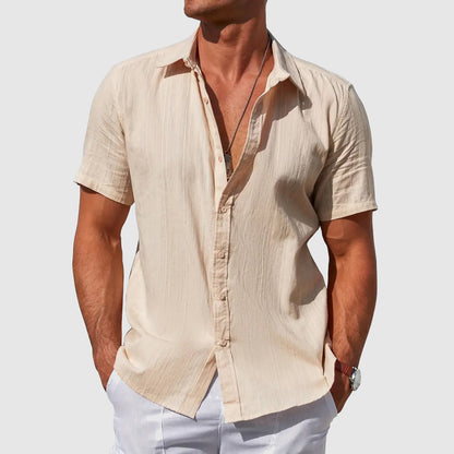 Men's Short Sleeve Linen Shirt for Casual Summer Wear