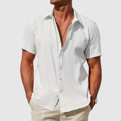 Men's Short Sleeve Linen Shirt for Casual Summer Wear